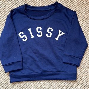 NWOT boutique Sissy Sister navy blue sweatshirt size 2T